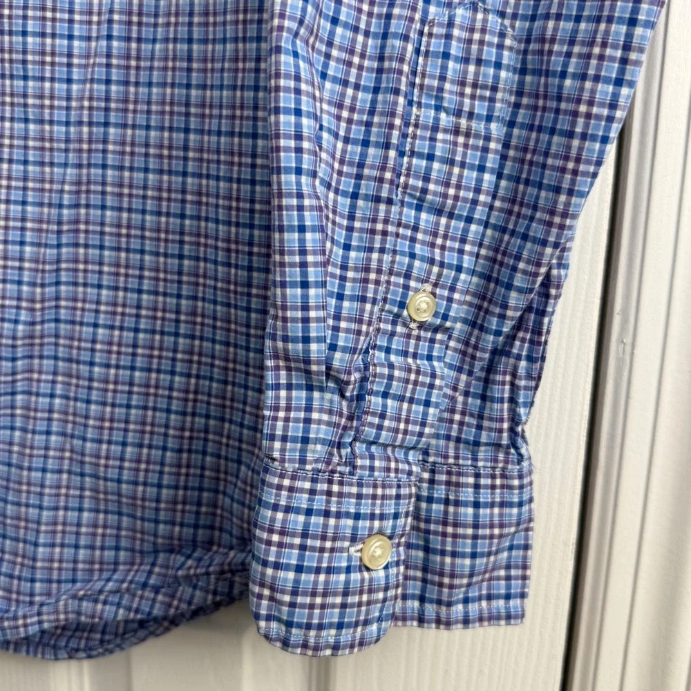 Ralph Lauren Classic Fit Plaid Button Down Shirt Mens L Blue Preppy - Picture 5 of 7